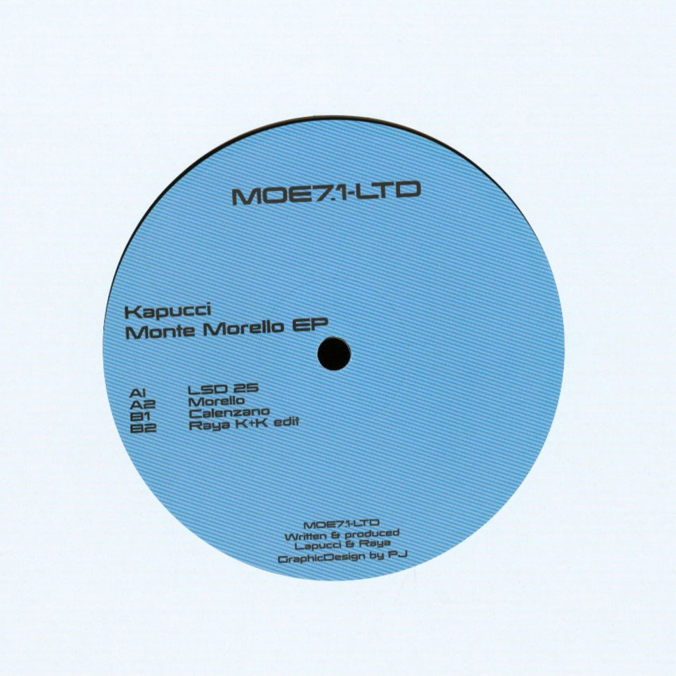 Kapucci - Monte Morello EP (Vinyl) Deep House Minimal House Tech House