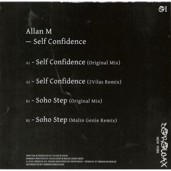 Allan M - Self Confidence EP (Vinyl) Minimal House Tech House Acid House