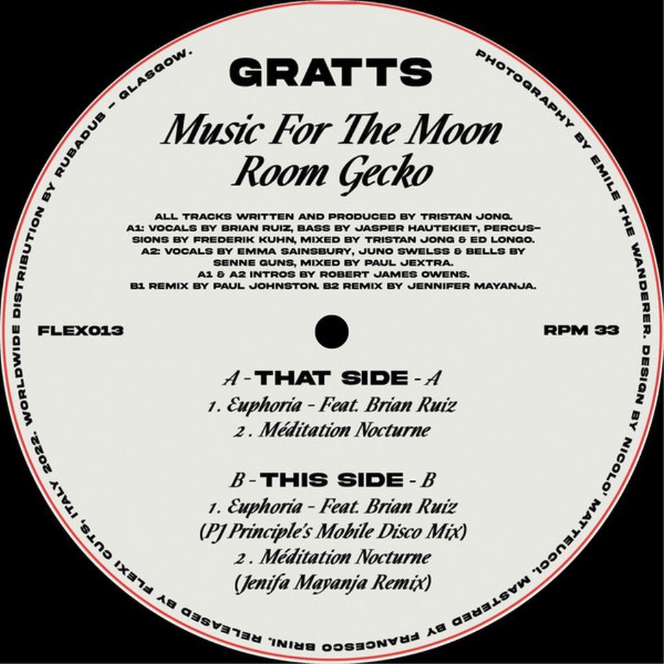 Gratts - Music For The Moon Room Gecko (Vinyl) Nu-Disco Deep House Jazzdance Flexi Cuts ‎– FLEX013