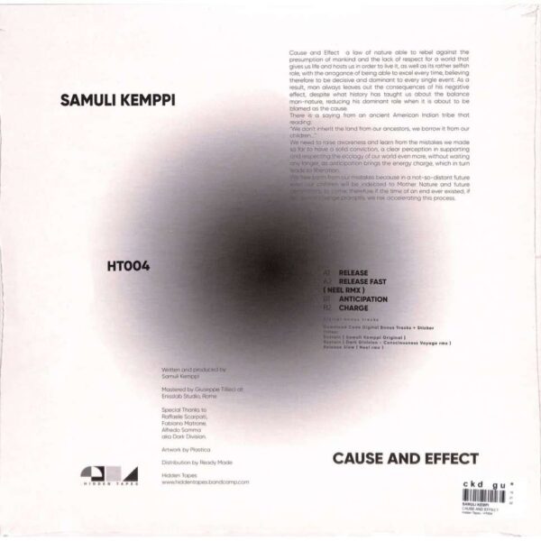 Samuli Kemppi - Cause And Effect (Vinyl) Experimental Techno Deep Techno Hidden Tapes – HT004
