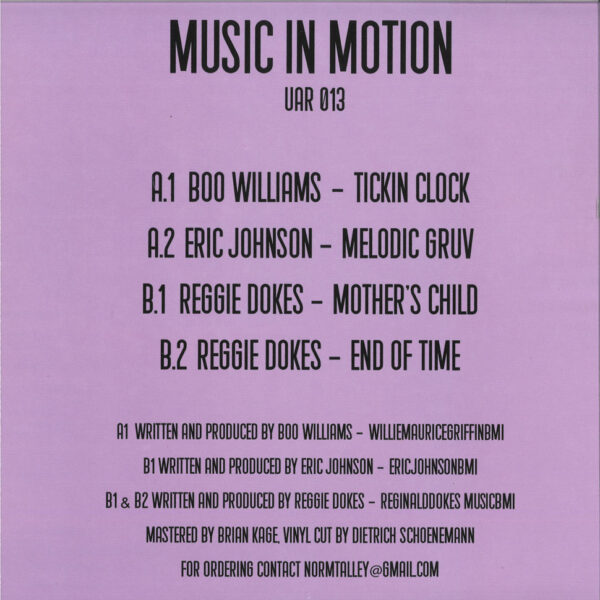 Various - Music In Motion (Vinyl) Deep House Detroit House Upstairs Asylum Recordings – UAR 013