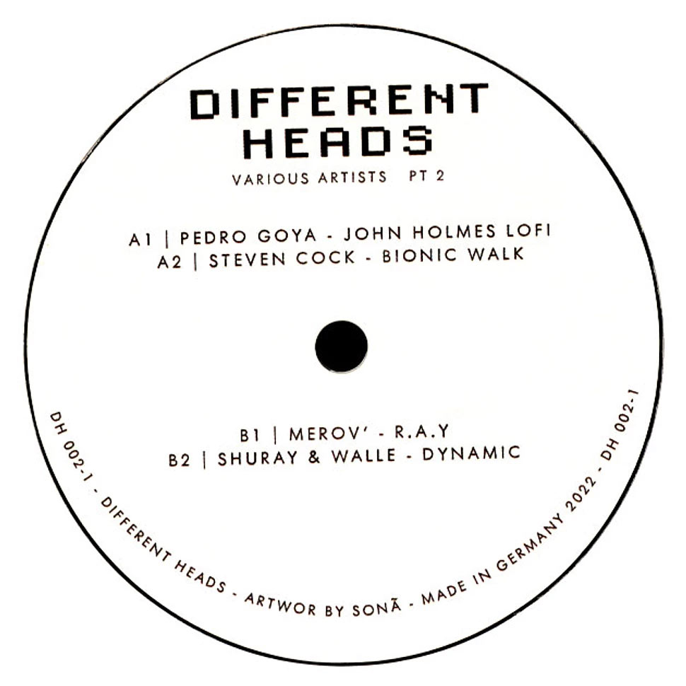 Different Heads - Various Artists Pt. 2 (Vinyl)Different Heads ‎– DH002PT2 Minimal House Deep House