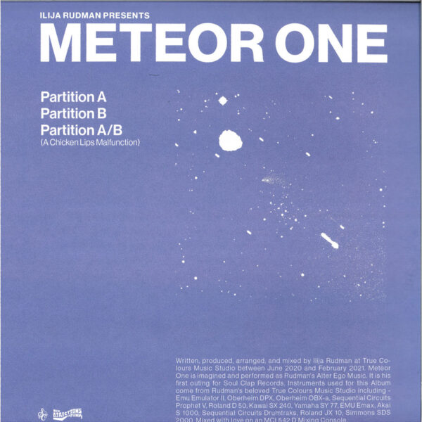 Ilija Rudman Presents Meteor One - Partition A/B (Vinyl) Nu-Disco Downtempo Funk Deep House